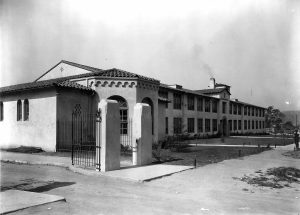The entry and library of the new Eagle Rock High School