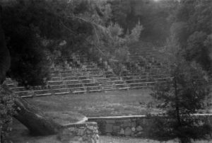 The Sylvan Theater has been damaged by vandalism however the quality of the original masonry is still quite evident.-Photo Eric Warren, 2001.