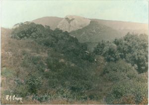 E.A Cohen’s hand colored photograph of the rock taken July 30, 1909. (E.A. Cohen-ERVHS)