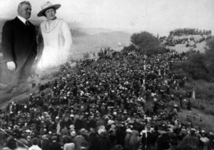 An Easter sunrise service was held at the rock for several years after 1917. Featured in this service were Madam Balfour and Harold Protector. (ERVHS)