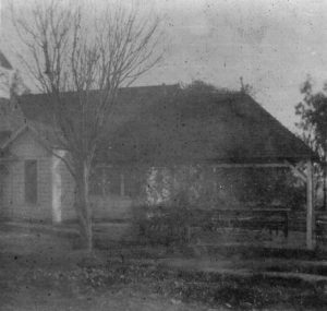 The sheltered lunch area was added early for the comfort of the students (Courtesy the Elena Frackelton Murdock family)